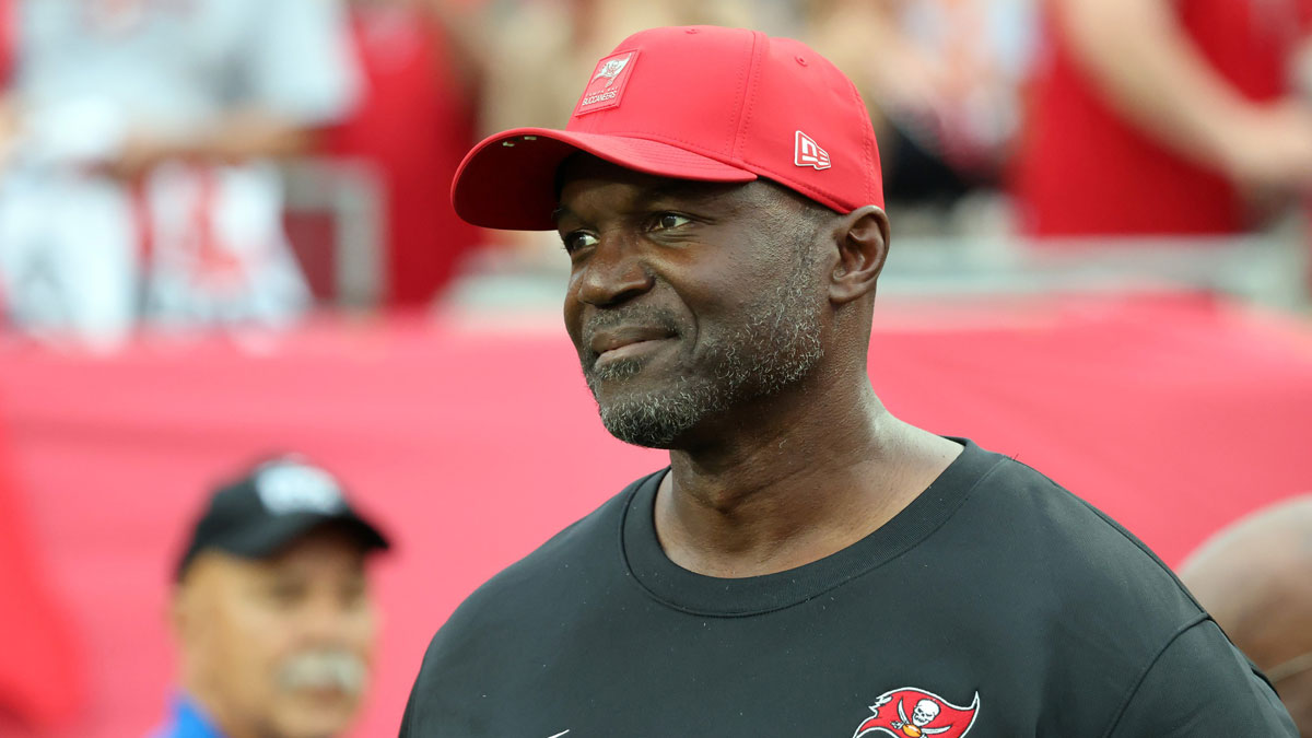Tampa Bay Buccaneers head coach Todd Bowles prior to the game against the Buffalo Bills at Raymond James Stadium.