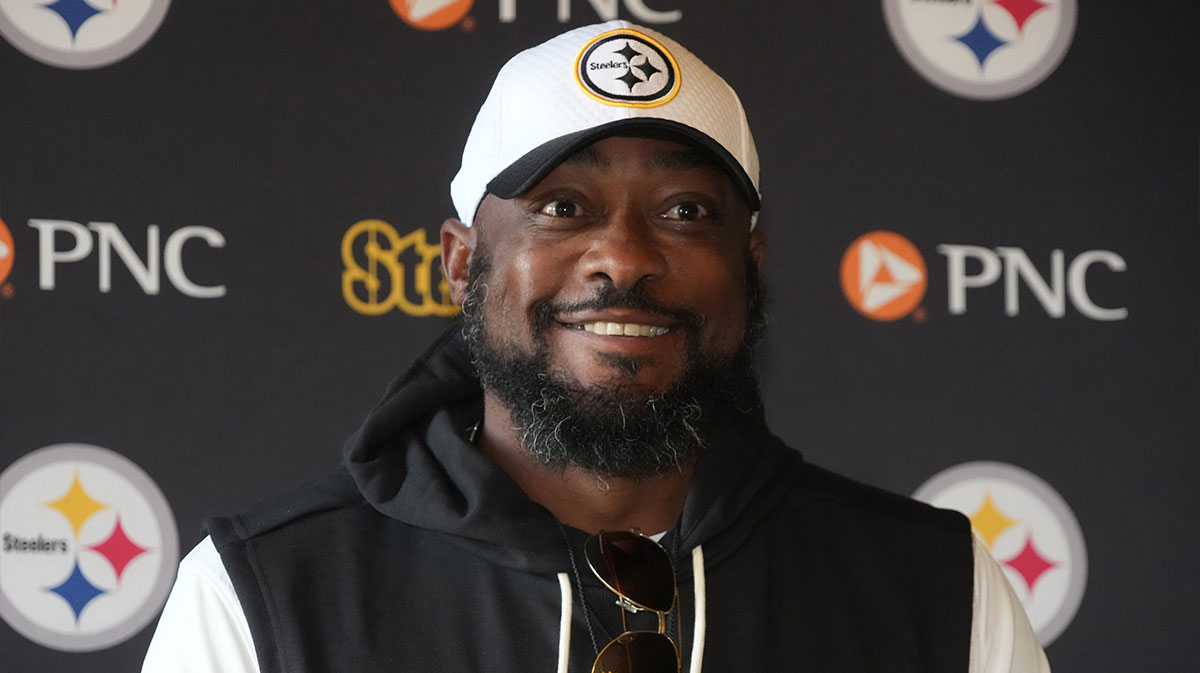 Pittsburgh Steelers coach Mike Tomlin at press conference at Carton House.