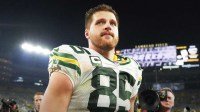 Green Bay Packers tight end Tucker Kraft (85) looks on after the game against the Washington Commanders at Lambeau Field.