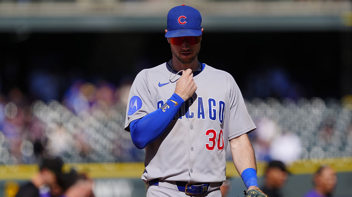 Chicago Cubs right fielder Kyle Tucker (30) following the loss to the Colorado Rockies at Coors Field.