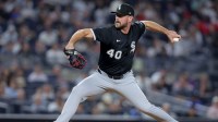 Chicago White Sox relief pitcher Tyler Gilbert (40) pitches against the New York Yankees during the fifth inning at Yankee Stadium.