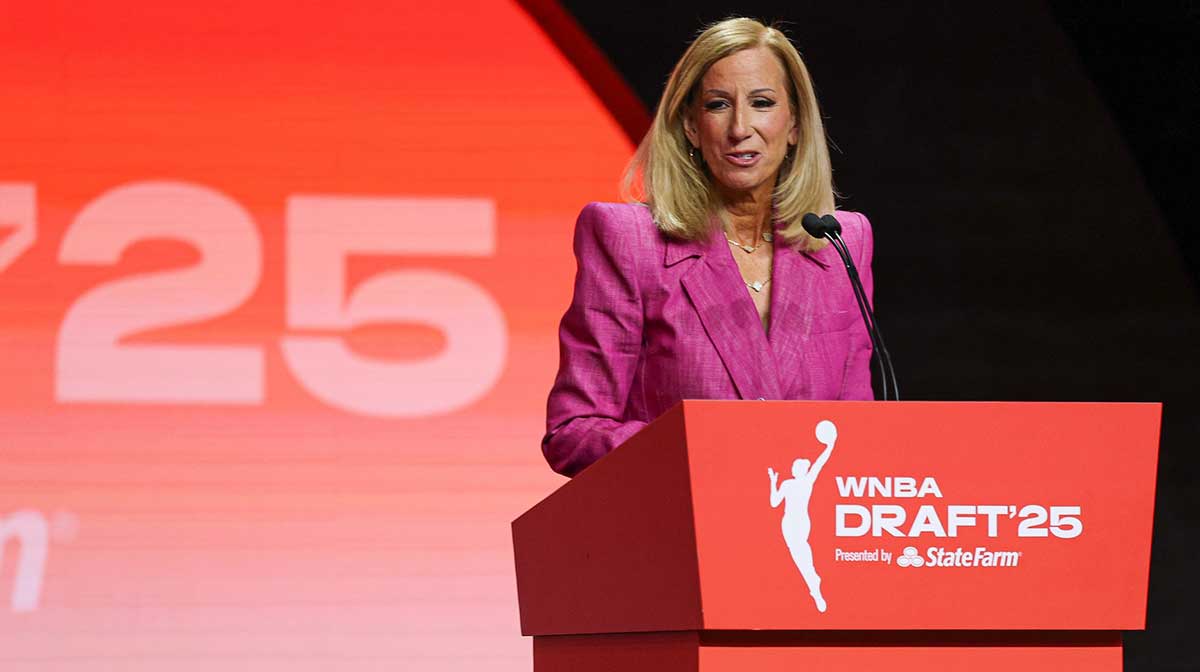 WNBA commissioner Cathy Engelbert during the 2025 WNBA Draft at The Shed at Hudson Yards.