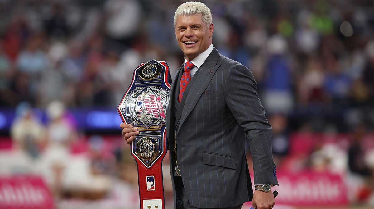 WWE superstar Cody Rhodes during the 2025 Home Run Derby at Truist Park.