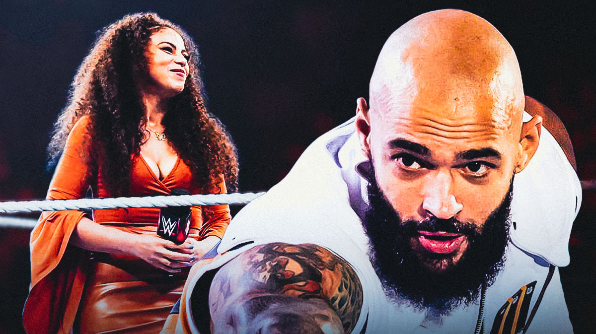 Former WWE ring announcer Samantha Irvin, who left in 2024, with current AEW wrestler Ricochet.