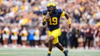 Michigan quarterback Bryce Underwood (19) runs against Central Michigan during the first half at Michigan Stadium