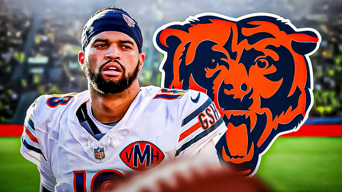 Bears, QB Caleb Williams, Soldier Field in back