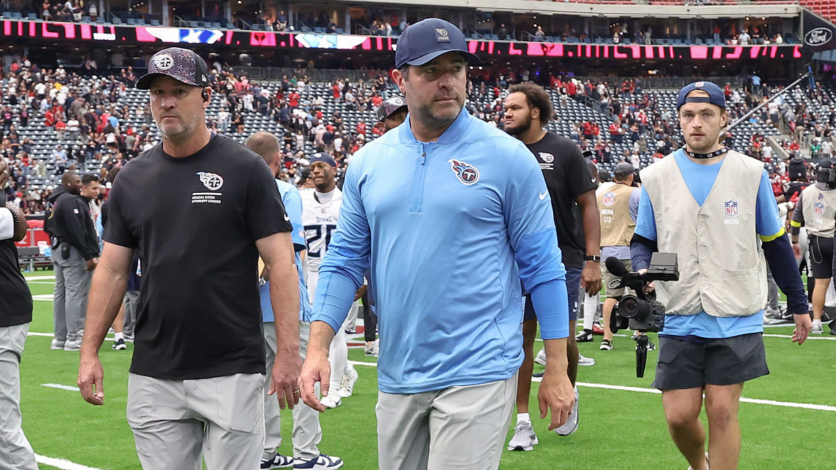Tennessee Titans head coach Brian Callahan walks off the field after the game against the Houston Texans at NRG Stadium.