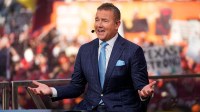 Kirk Herbstreit is on stage at ESPN College GameDay ahead of the University of Oklahoma-Michigan College football game on Sep 6, 2025 in Norman.