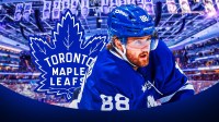 William Nylander with the Maple Leafs Logo