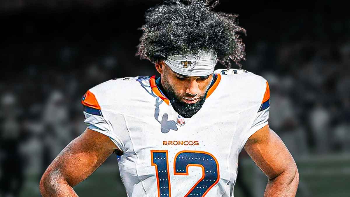Chris Olave with his jersey number photoshopped in Broncos jersey.