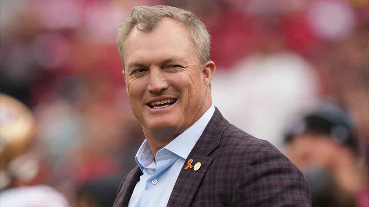 San Francisco 49ers general manager John Lynch before the game against the Jacksonville Jaguars at Levi's Stadium.