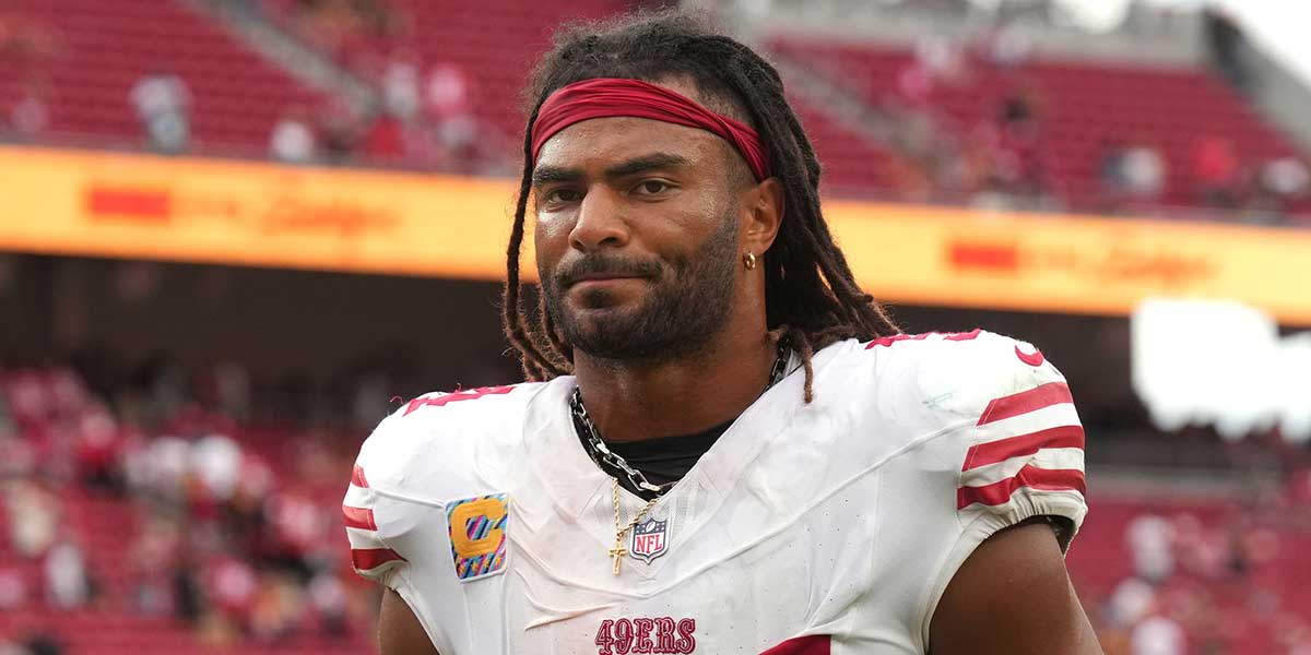 San Francisco 49ers middle linebacker Fred Warner (54) after the game against the Jacksonville Jaguars at Levi's Stadium.