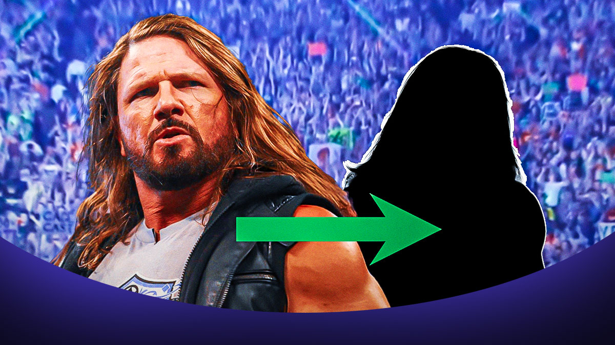 WWE star AJ Styles and a silhouette of himself before he retires.