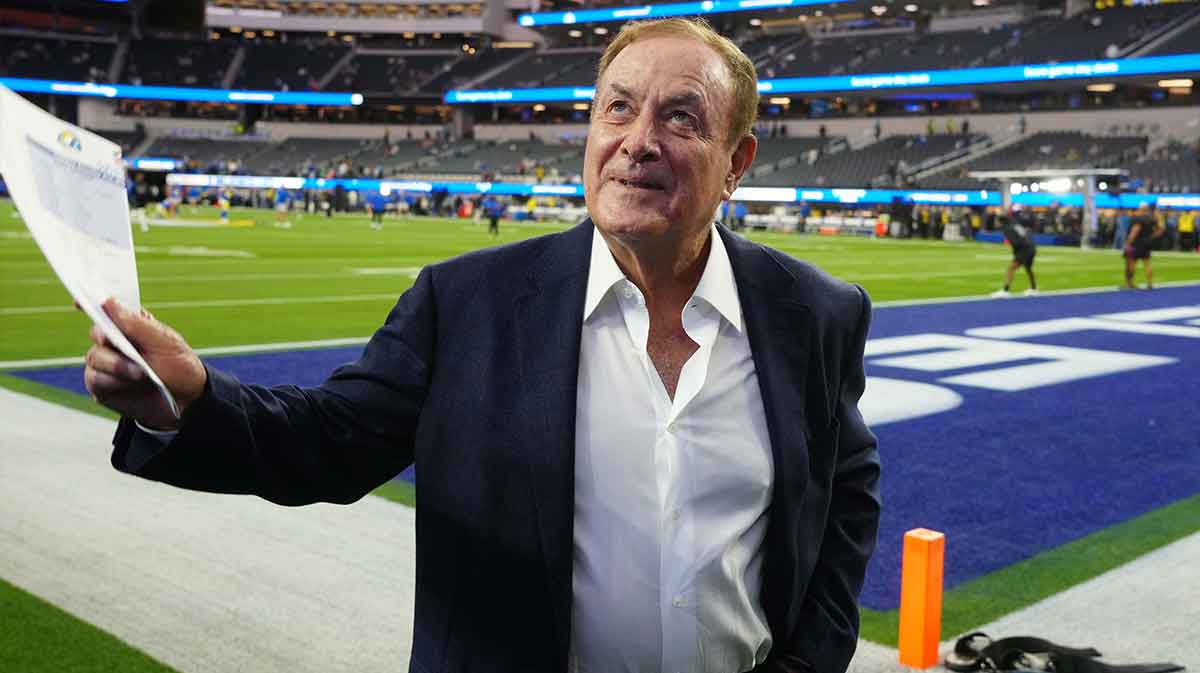 Thursday Night Football Amazon Prime play-by-play announcer Al Michaels during the game between the Los Angeles Rams and the New Orleans Saints at SoFi Stadium.
