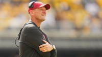 Alabama Crimson Tide head coach Kalen Deboer reacts during the second half of the game against the Missouri Tigers at Faurot Field at Memorial Stadium.