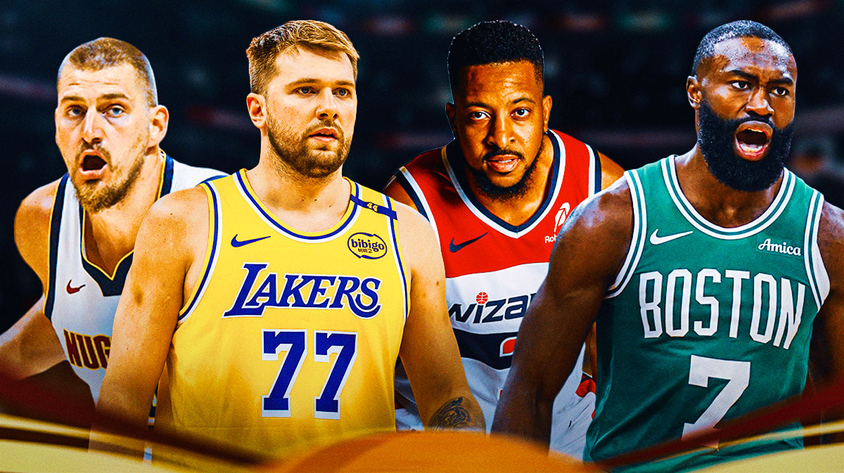 Nikola Jokic, Luka Doncic, CJ McCollum (Wizards), Jaylen Brown all together.