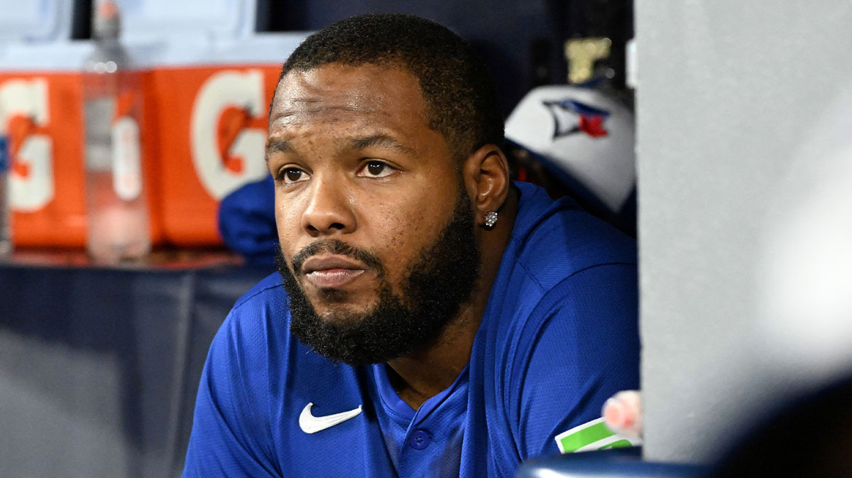 Blue Jays first baseman Vladimir Guerrero Jr. (27) looks on
