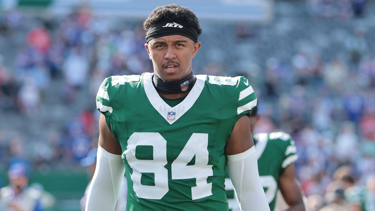 New York Jets wide receiver Brandon Smith (87) after the game against the Buffalo Bills at MetLife Stadium.