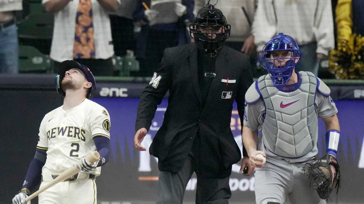 Brice Turang admits he should’ve taken the hit-by-pitch as the Brewers fell to the Dodgers in NLCS Game 1, a crucial game-tying moment.