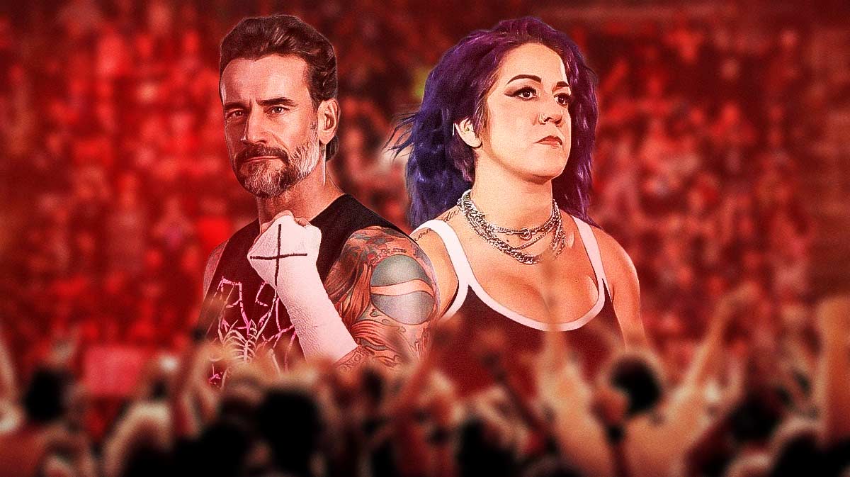 WWE stars CM Punk and Bayley.