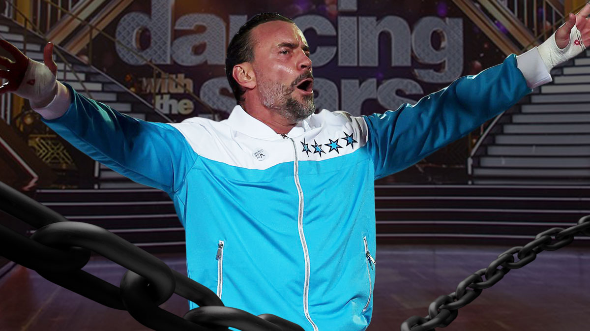 WWE Superstar CM Punk with Dancing with the Stars background.