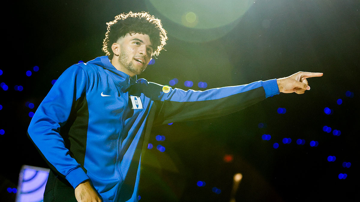 Duke Blue Devils forward Cameron Boozer (12) is introduced during player introductions at the Countdown to Craziness at the Cameron Indoor Stadium.