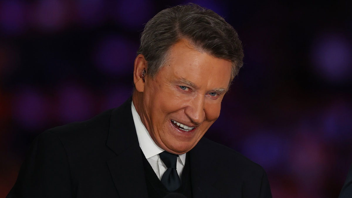 Canadian former ice hockey player Wayne Gretzky is present for the game between Edmonton Oilers and Florida Panthers in game five of the 2025 Stanley Cup Final at Rogers Place