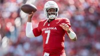 Arizona Cardinals quarterback Jacoby Brissett (7) during the third quarter against the San Francisco 49ers at Levi's Stadium.