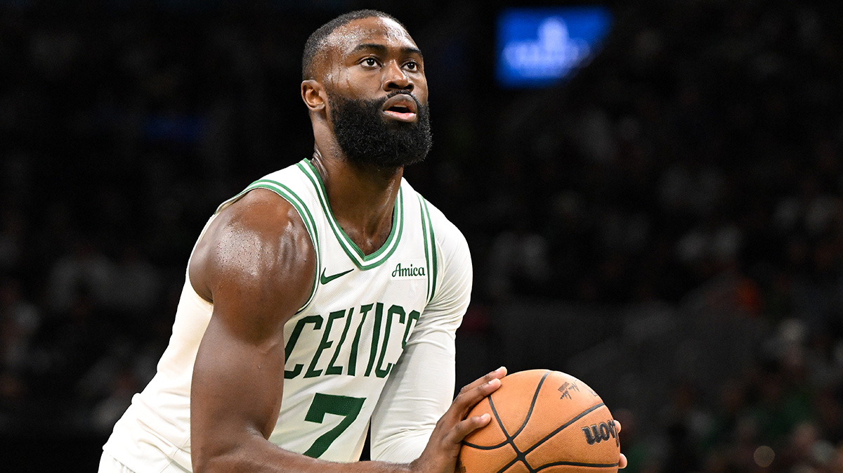 Celtics star Jaylen Brown’s mic drop will have Nico Harrison grinning from ear to ear
