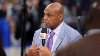 NBA TV analyst Charles Barkley talks on set before game three of the 2024 NBA Finals between the Boston Celtics and the Dallas Mavericks at American Airlines Center.