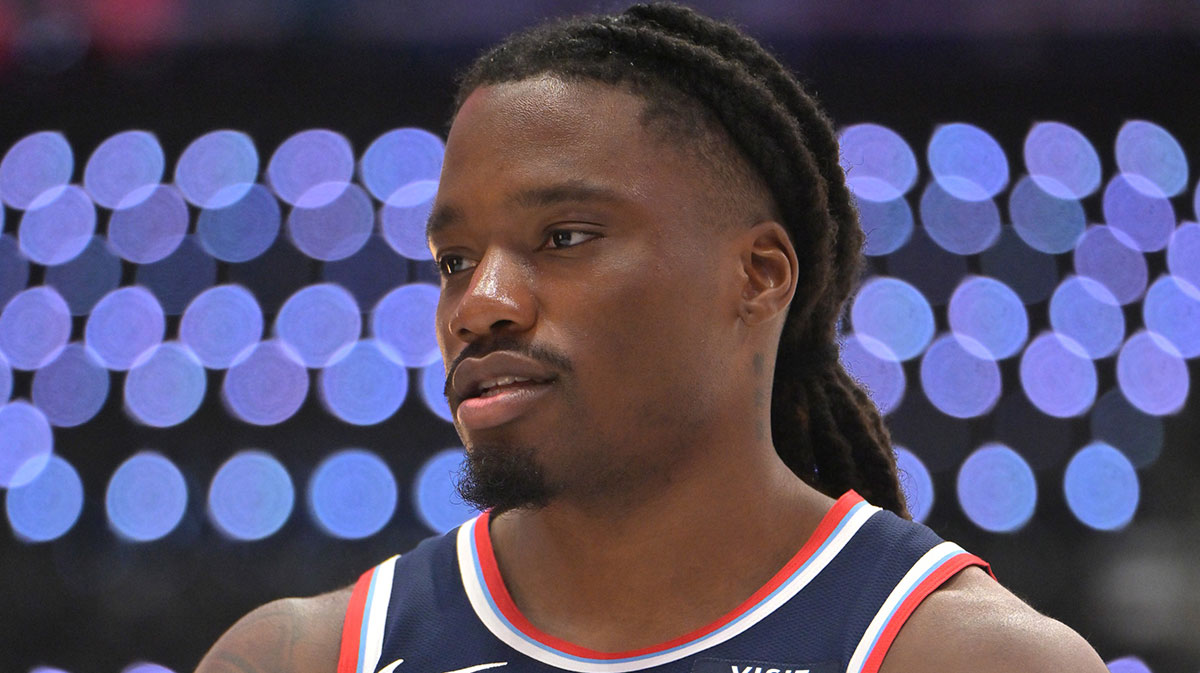 Sep 29, 2025; Inglewood, CA, USA; Los Angeles Clippers guard Trentyn Flowers (19) photographed during media day at Intuit Dome. Mandatory Credit: Jayne Kamin-Oncea-Imagn Images