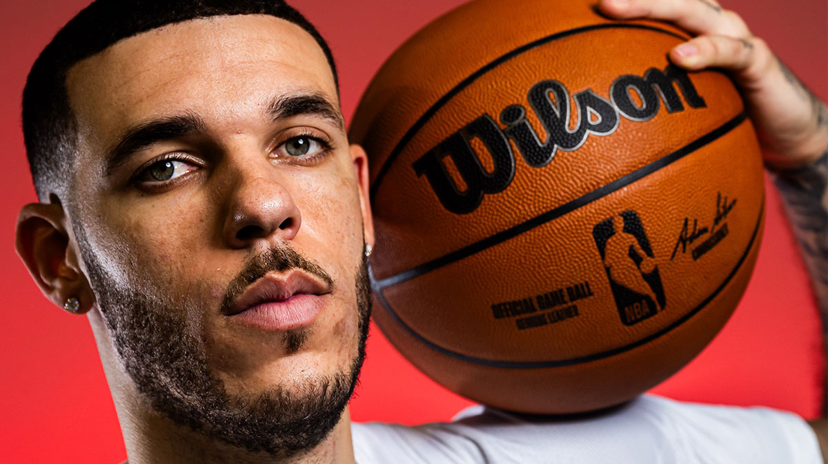 Cleveland Cavaliers guard Lonzo Ball (2) during media day at Rocket Arena.
