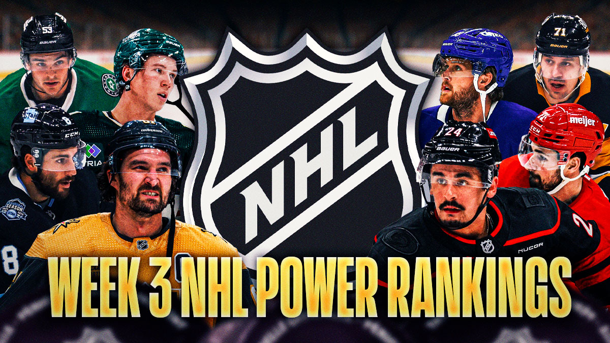 Mark Stone, Nick Schmaltz, Matt Boldy and Wyatt Johnston on one side, Seth Jarvis, Dylan Larkin, William Nylander and Evgeni Malkin on other side, NHL logo in middle, hockey rink in background