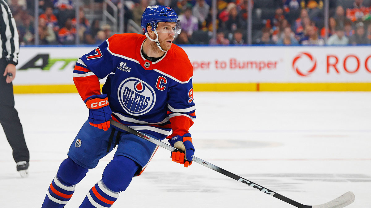 Edmonton Oilers forward Connor McDavid (97) follows the play against the Vancouver Canucks at Rogers Place.