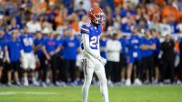 Florida Gators defensive back Cormani McClain (25) waits for the snap against the Kentucky Wildcats during the second half at Ben Hill Griffin Stadium.