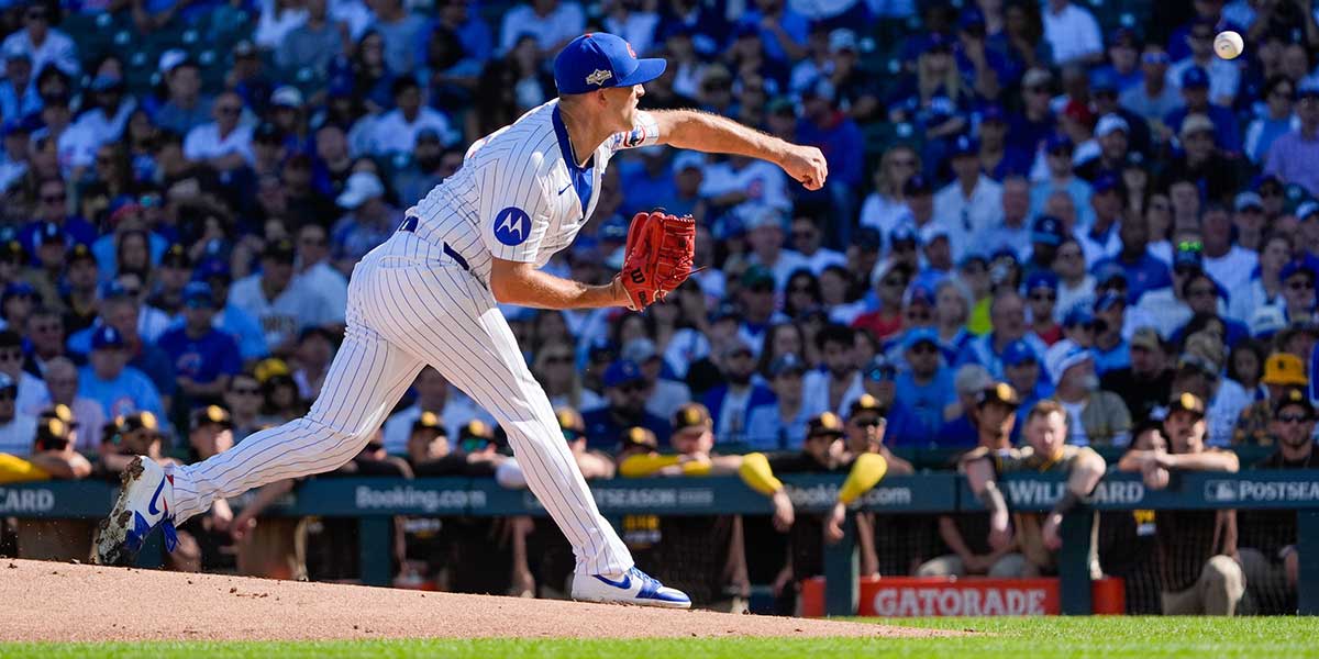 Chicago Cubs starting pitcher Matthew Boyd (16) delivers a pitch against the San Diego Padres in the first inning during game one of the Wildcard round for the 2025 MLB playoffs at Wrigley Field.