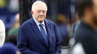 Dallas Cowboys owner Jerry Jones looks on before the game against the Green Bay Packers at AT&T Stadium.