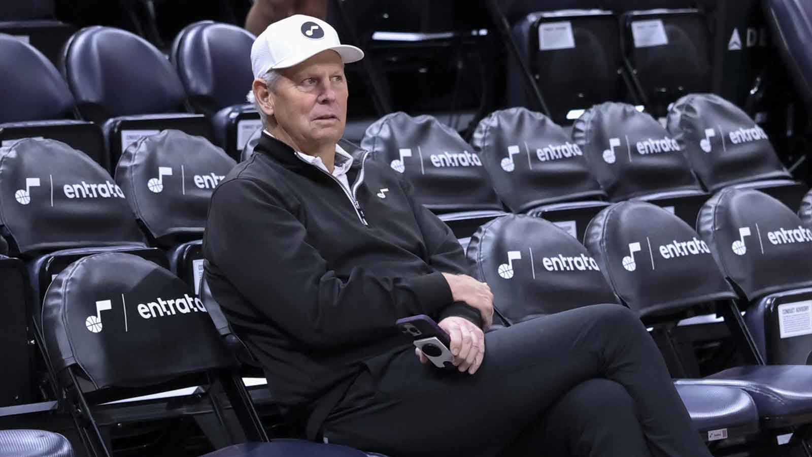 Utah Jazz CEO Danny Ainge looks on before the game against the Cleveland Cavaliers at Delta Center. 