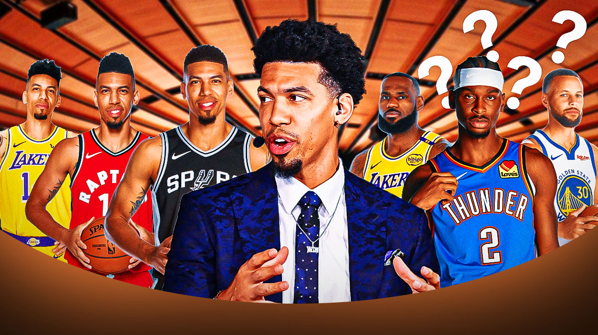 Danny Green with three past versions of himself next to Shai Gilgeous-Alexander, LeBron James, and Steph Curry