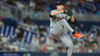 Detroit Tigers starting pitcher Tarik Skubal (29) delivers a pitch against the Miami Marlins during the first inning at loanDepot Park.