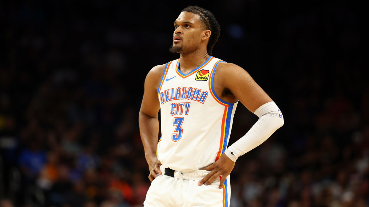 Oklahoma City Thunder forward Dillon Jones (3) against the Phoenix Suns at Footprint Center.