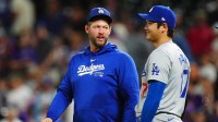 Dodgers pitcher Clayton Kershaw with Shohei Ohtani