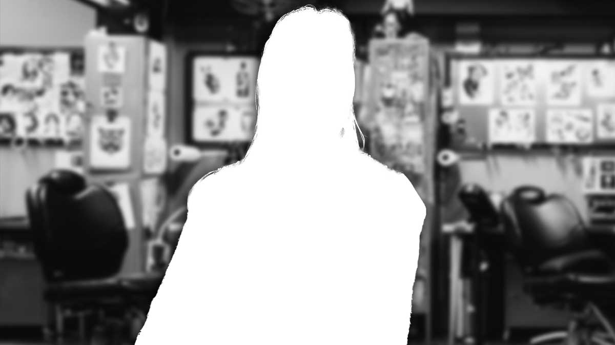 Silhouette of WWE Superstar Dominik Mysterio, who got a new tattoo.