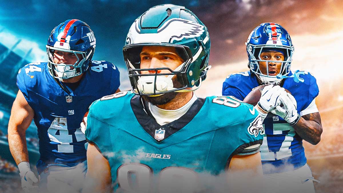 Dallas Goedert, Cam Skattebo, Graham Gano