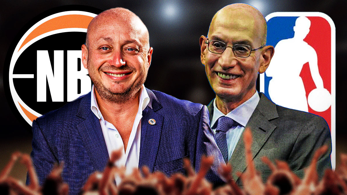 NBA Commissioner Adam Silver and NBL President Larry Kestelman