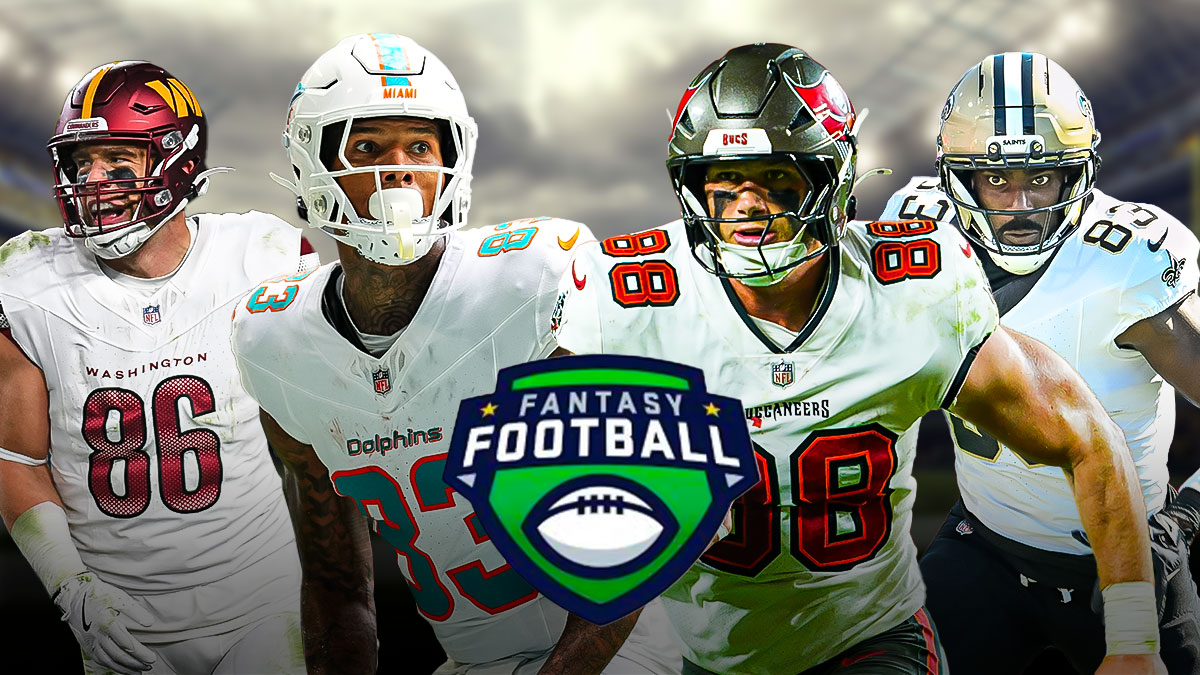 fantasy football tight end start em sit em, zach ertz, juwan johnson, cade otton, darren waller
