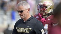 Florida State Seminoles head coach Mike Norvell after losing the game to the Pittsburgh Panthers at Doak S. Campbell Stadium.