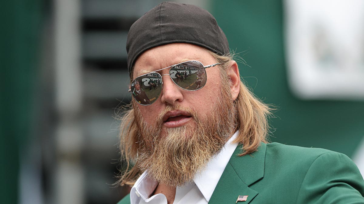 Retired New York Jets center Nick Mangold looks on before the game against the Cincinnati Bengals at MetLife Stadium.