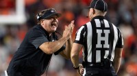 Georgia Bulldogs head coach Kirby Smart complains about a inadvertent time out call as Auburn Tigers take on Georgia Bulldogs.