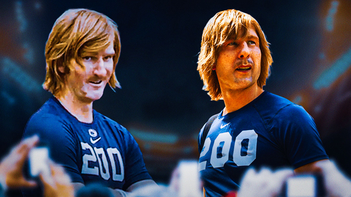 Eli Manning and Glen Powell as Chad Powers.